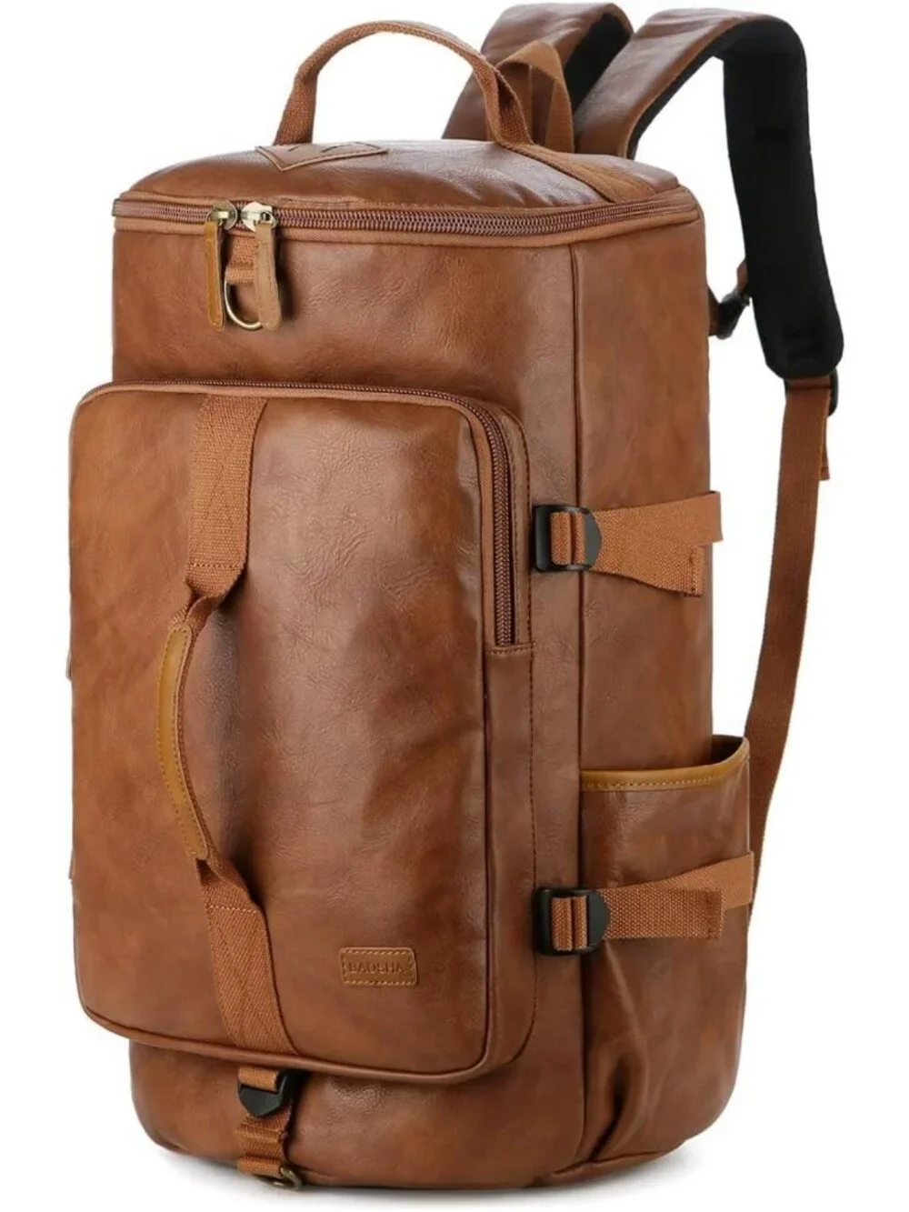 Stylish Vegan Leather Weekender Duffel Bag | Convertible Travel Backpack & Tote